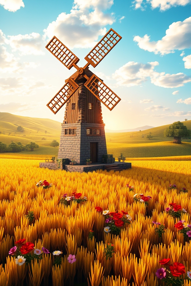 charming countryside windmill build
