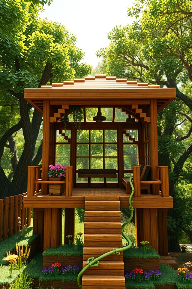 charming elevated treehouse retreat