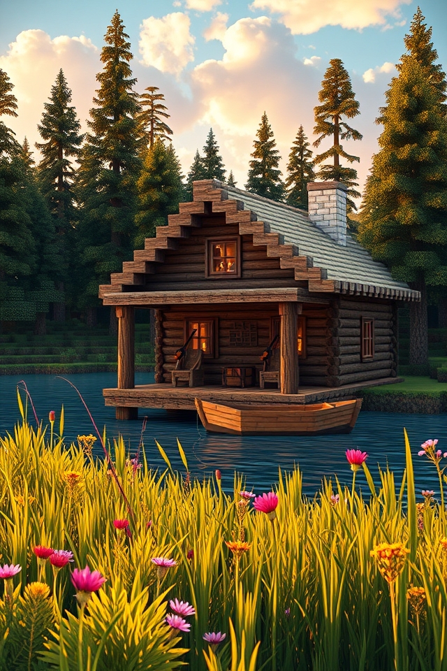 charming lakeside fishing retreat