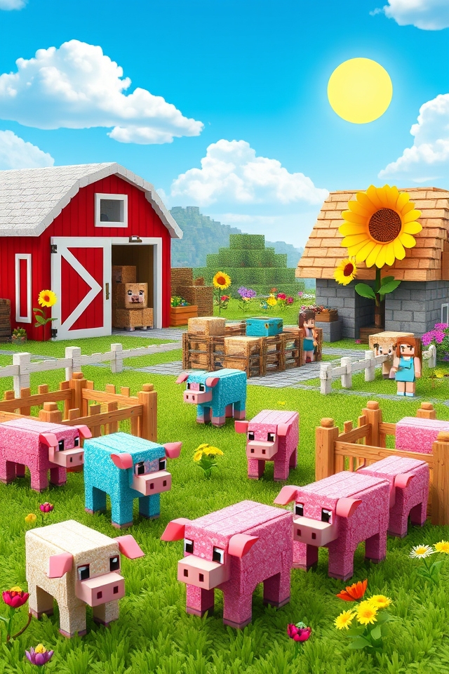 charming minecraft animal farm