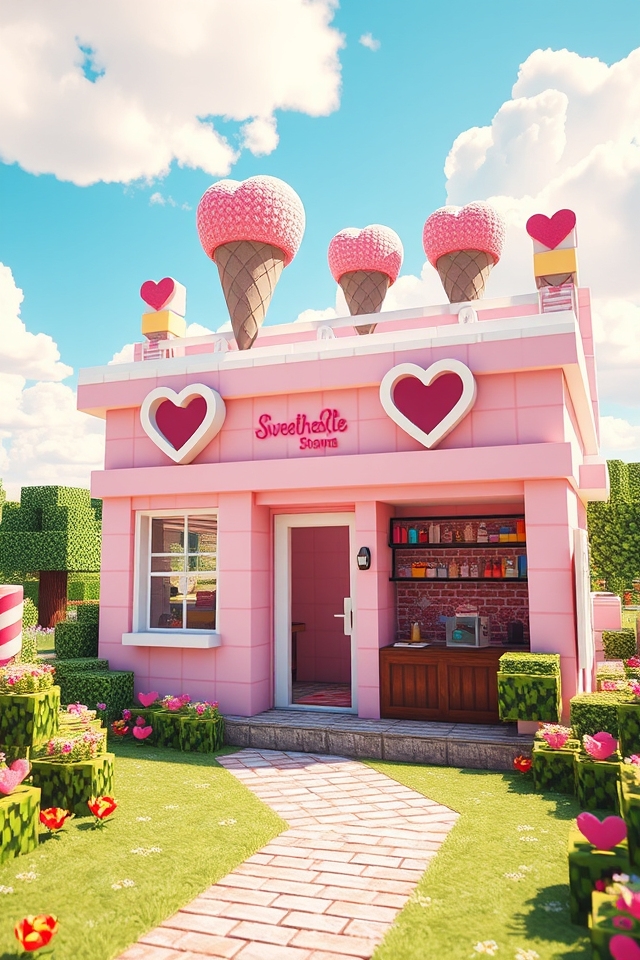 charming pastel ice cream shop
