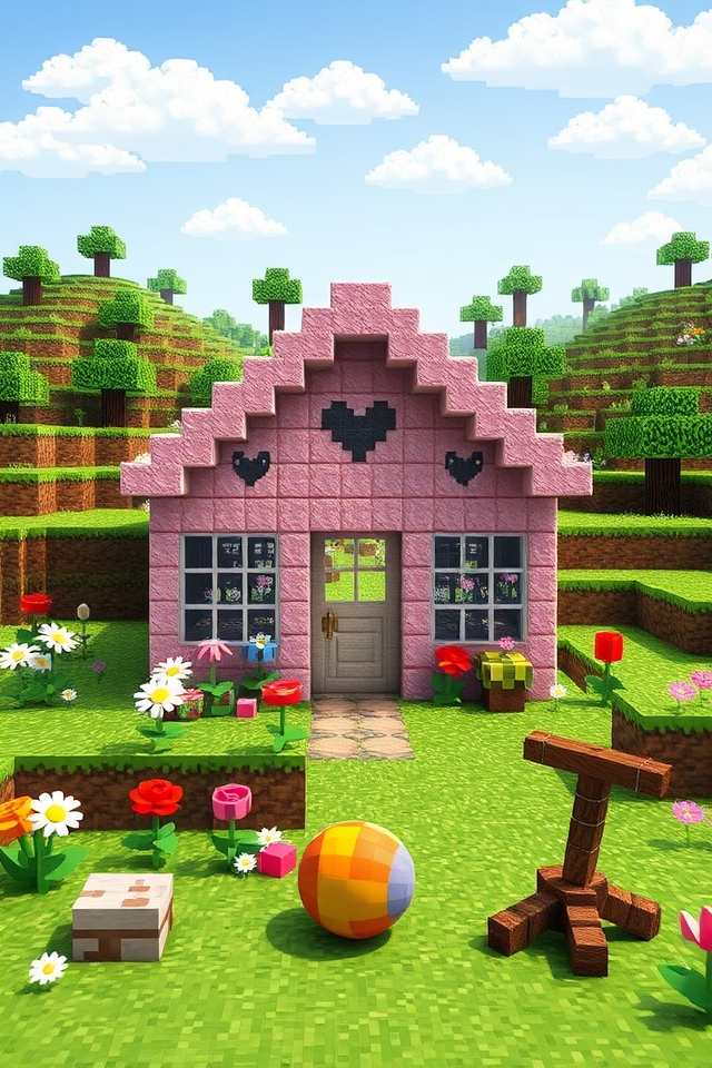 charming pastel kitten cottage