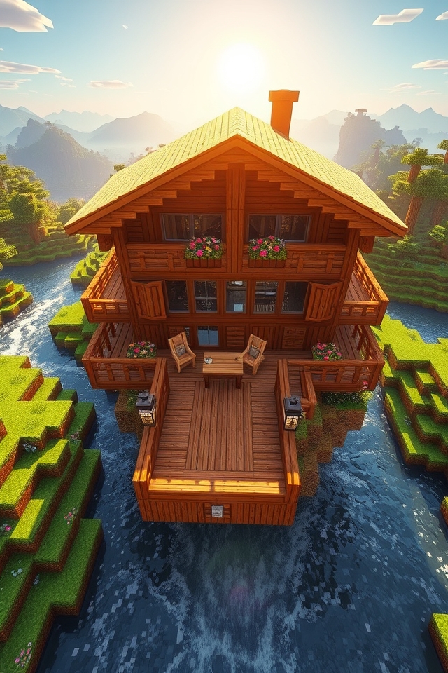 charming riverfront wooden retreat