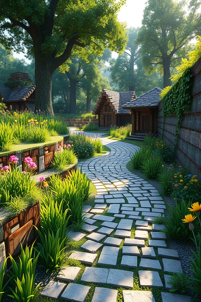 charming rustic cobblestone pathways