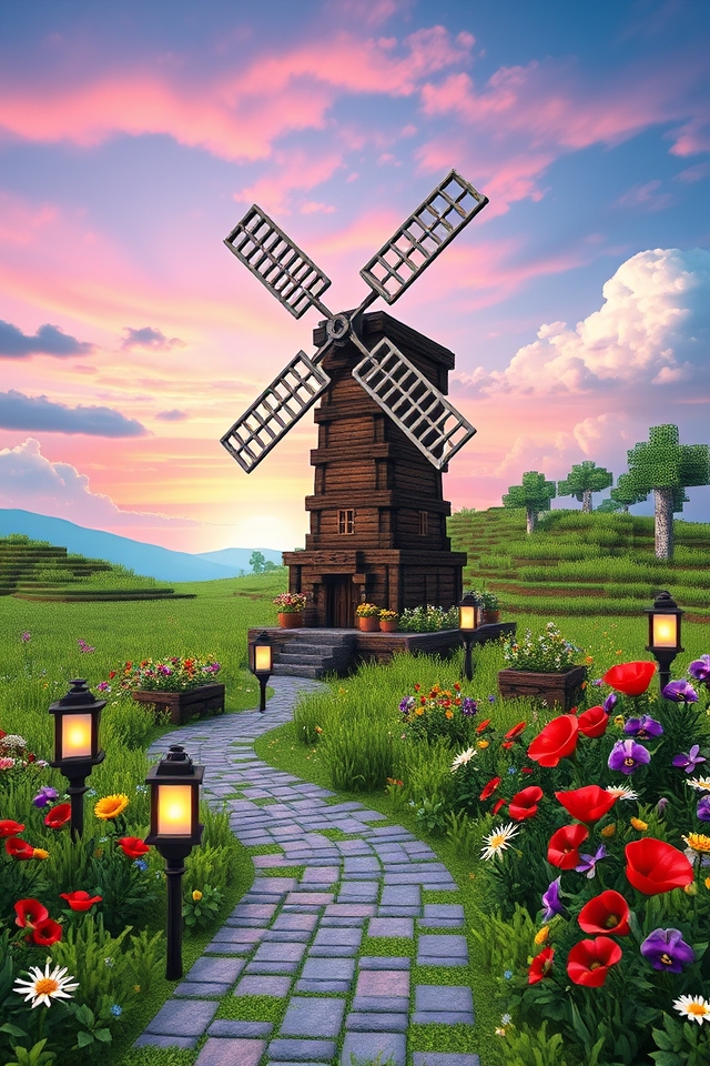 charming rustic fairy windmill