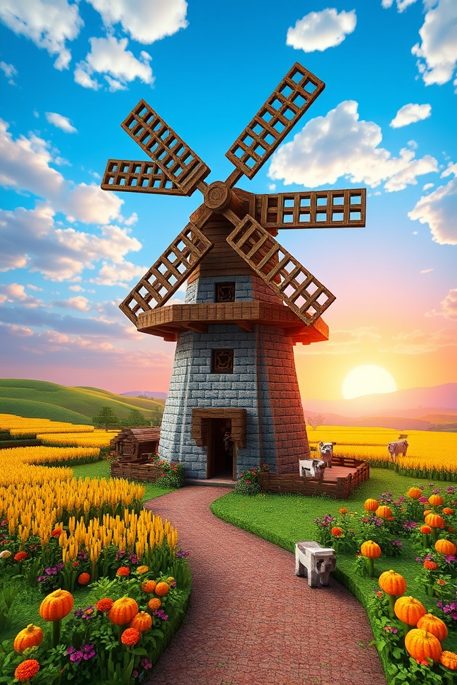 charming rustic minecraft windmill