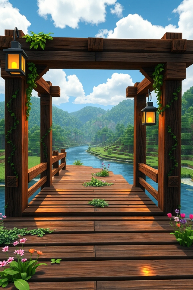 charming rustic wooden bridge