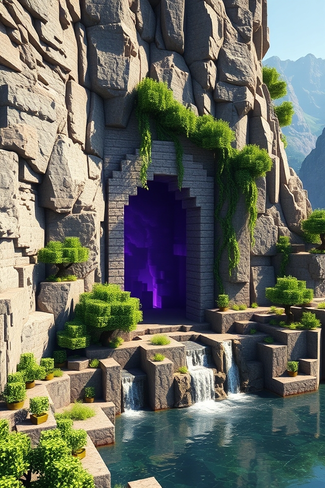 cliffside portal in nature