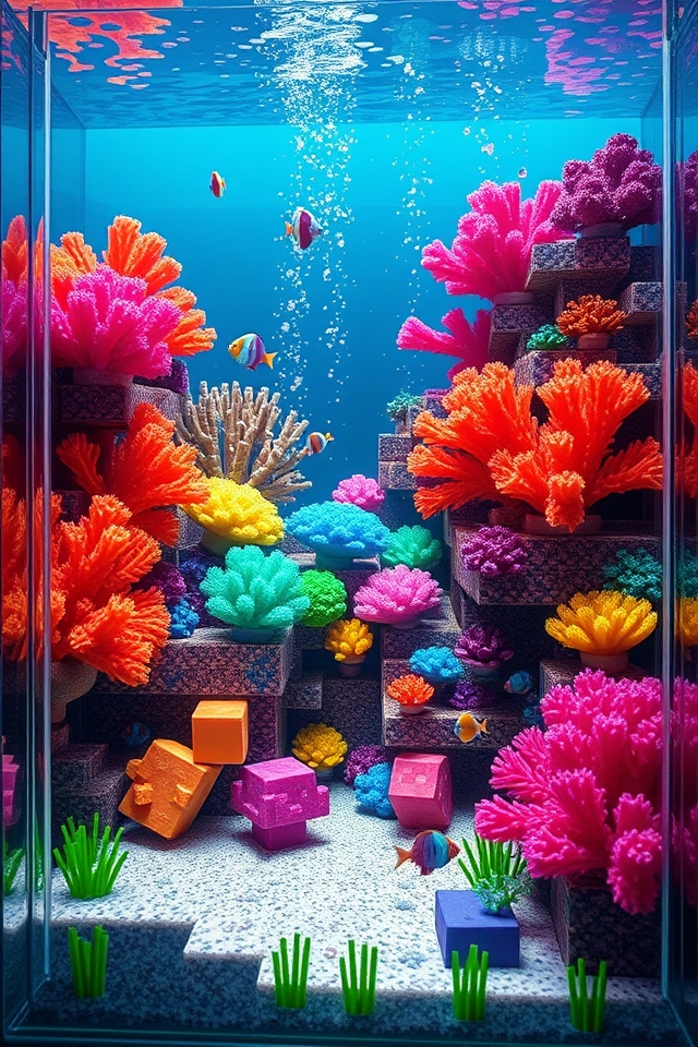 colorful coral aquarium display
