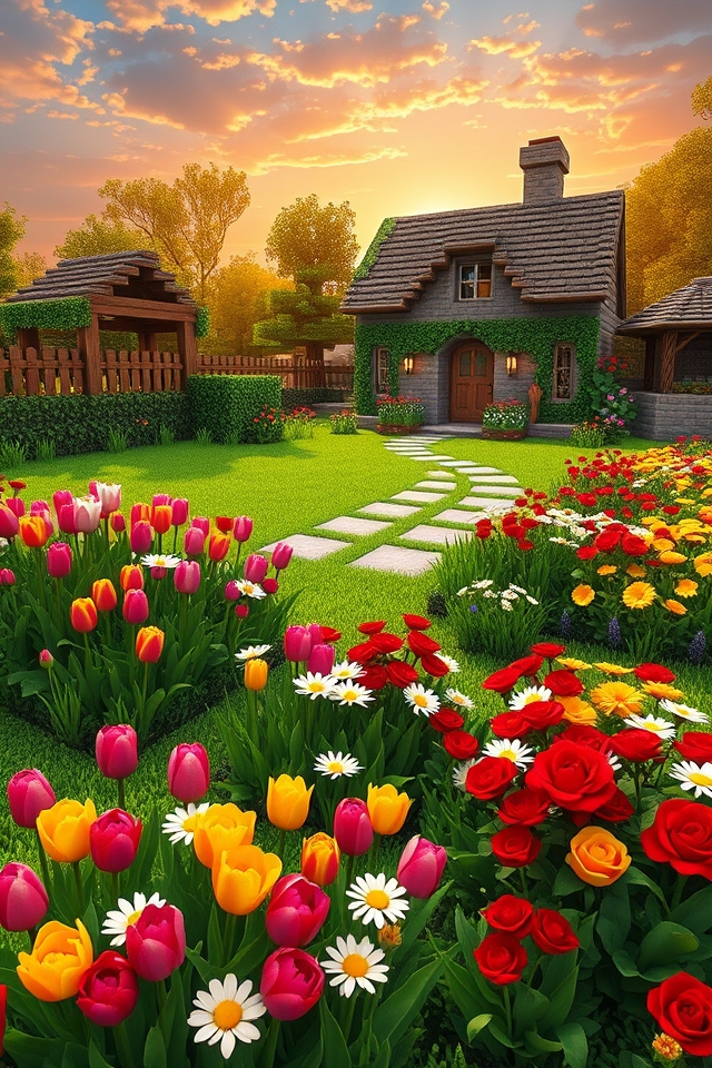 colorful flower bed designs