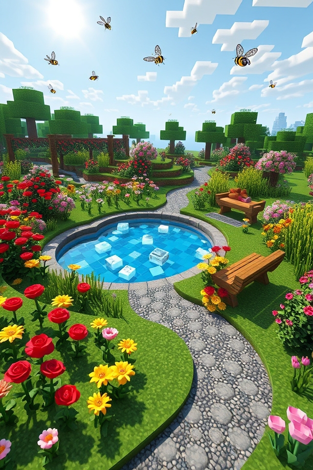 colorful flower garden creation