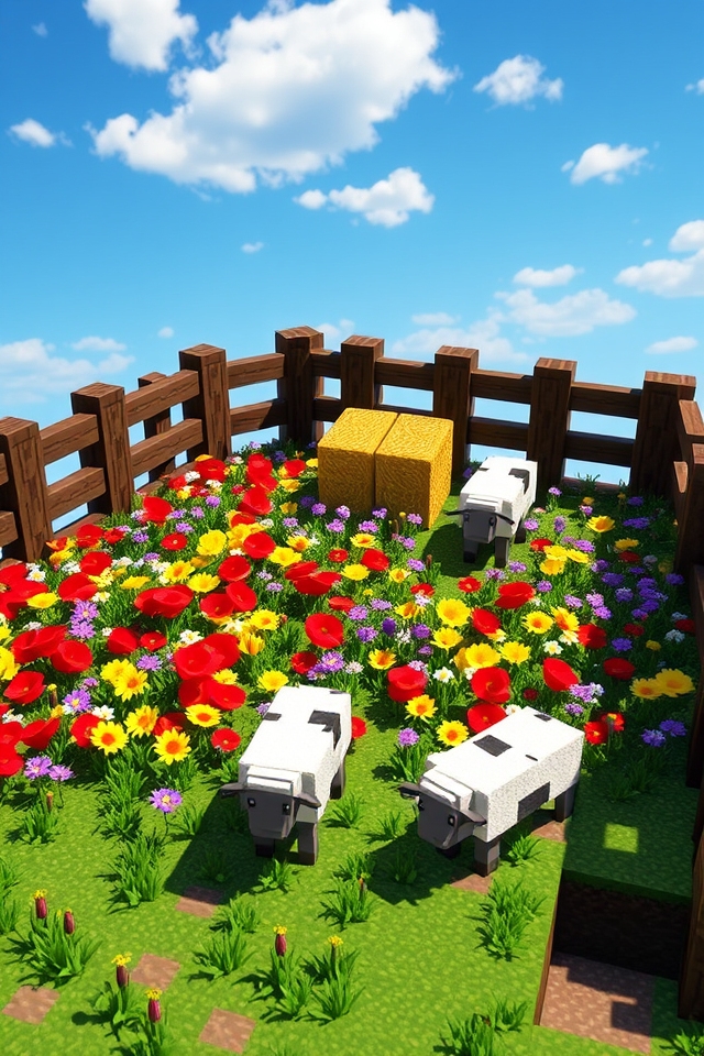 colorful flower garden pen