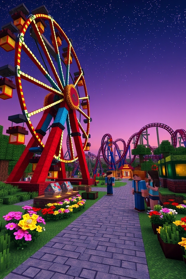 colorful rotating ferris wheel