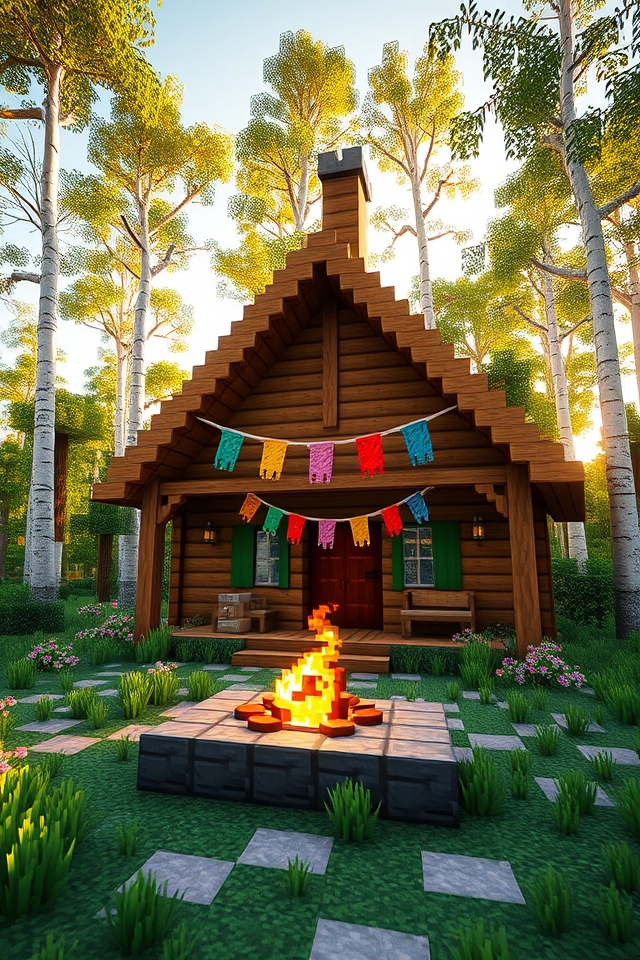 cozy birch tent house