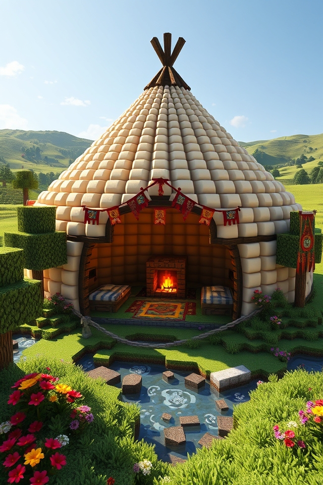 cozy circular minecraft dwelling