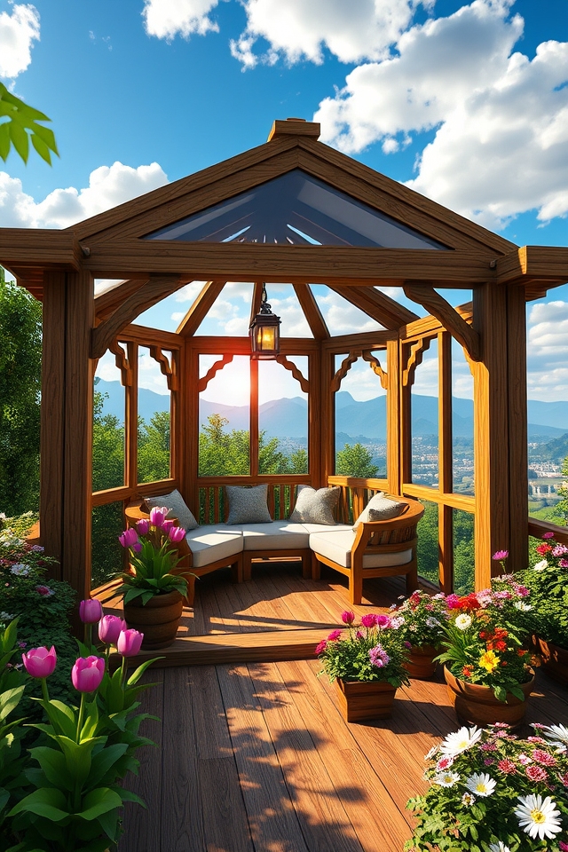 cozy enclosed gazebo design