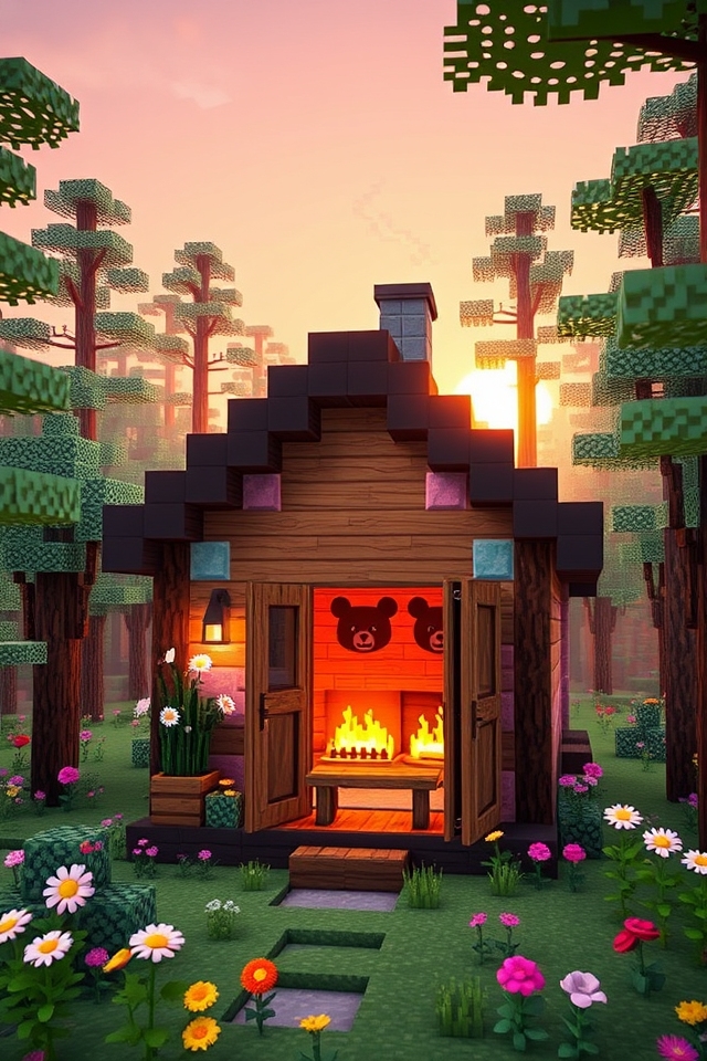 cozy minecraft bear retreat