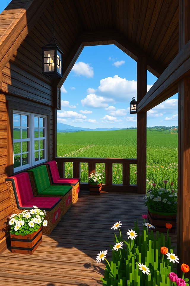 cozy rustic farmhouse porch