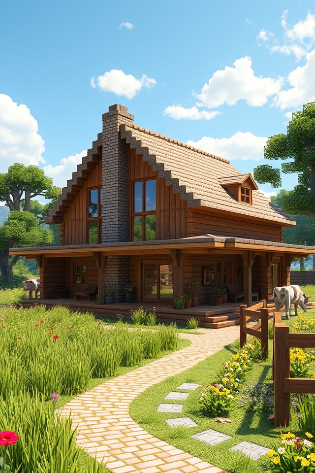 cozy rustic oak farmhouse