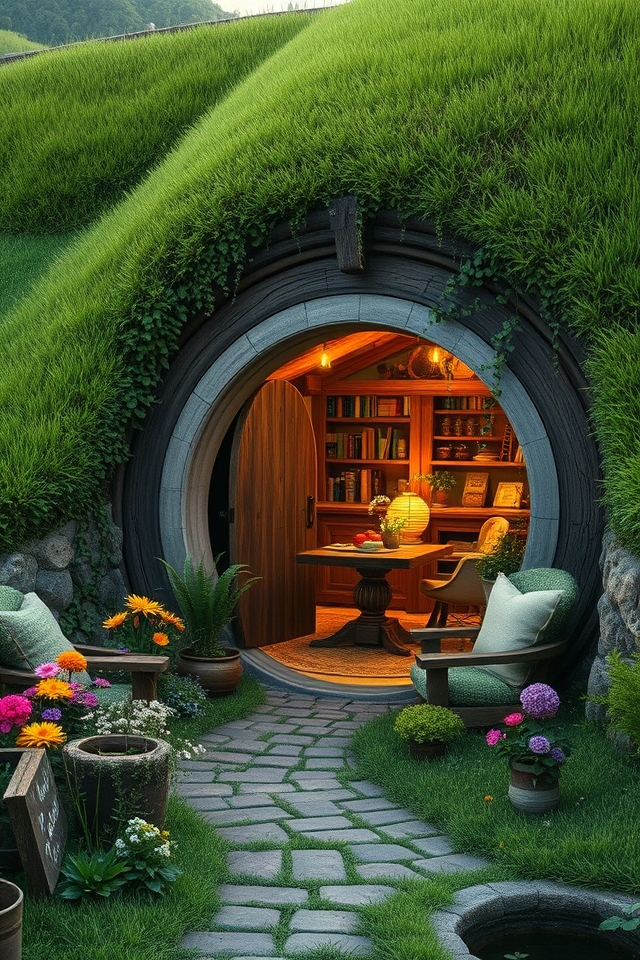cozy underground dwelling design