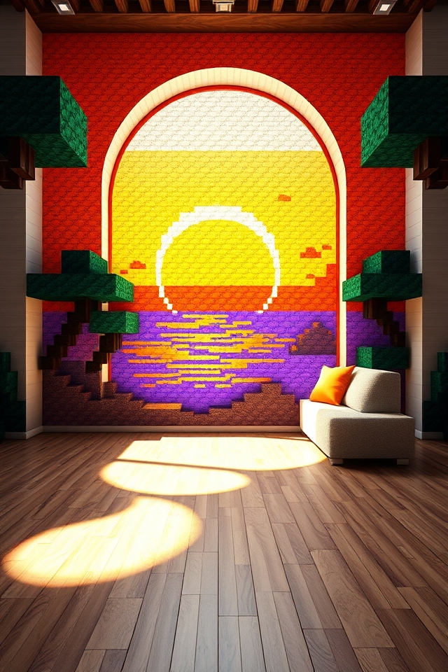 creative minecraft wall murals