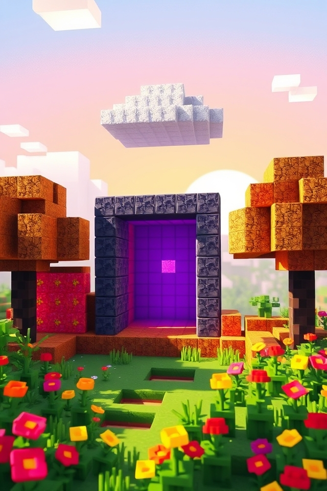 creative pixel art portals
