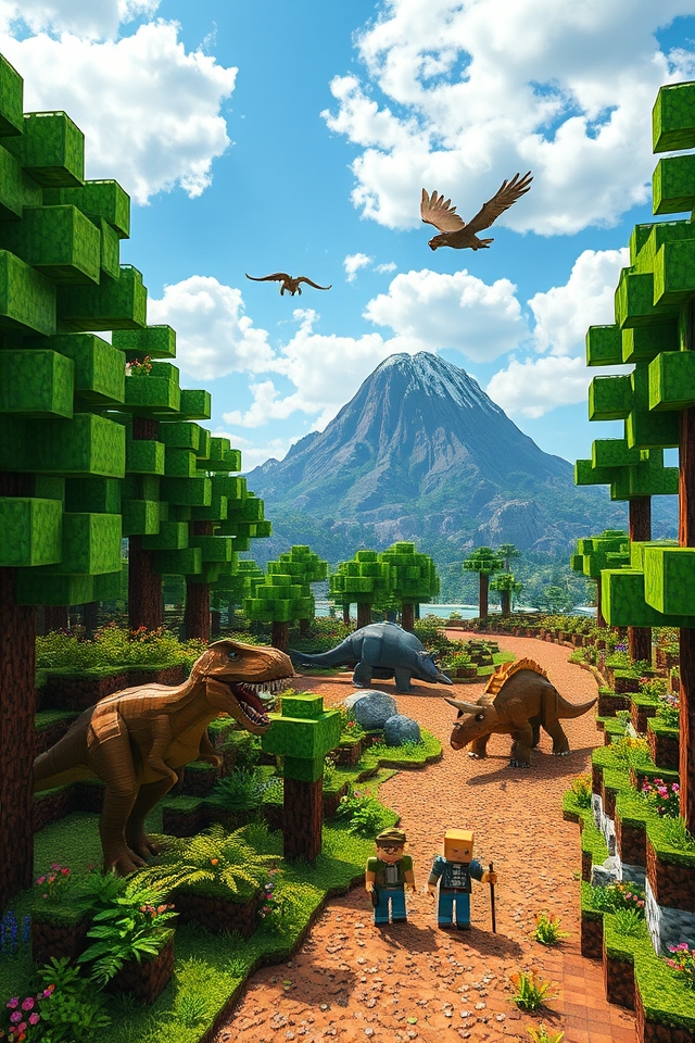 dinosaur themed minecraft adventure