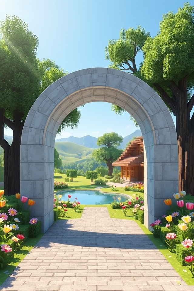 elegant curved quartz entrance