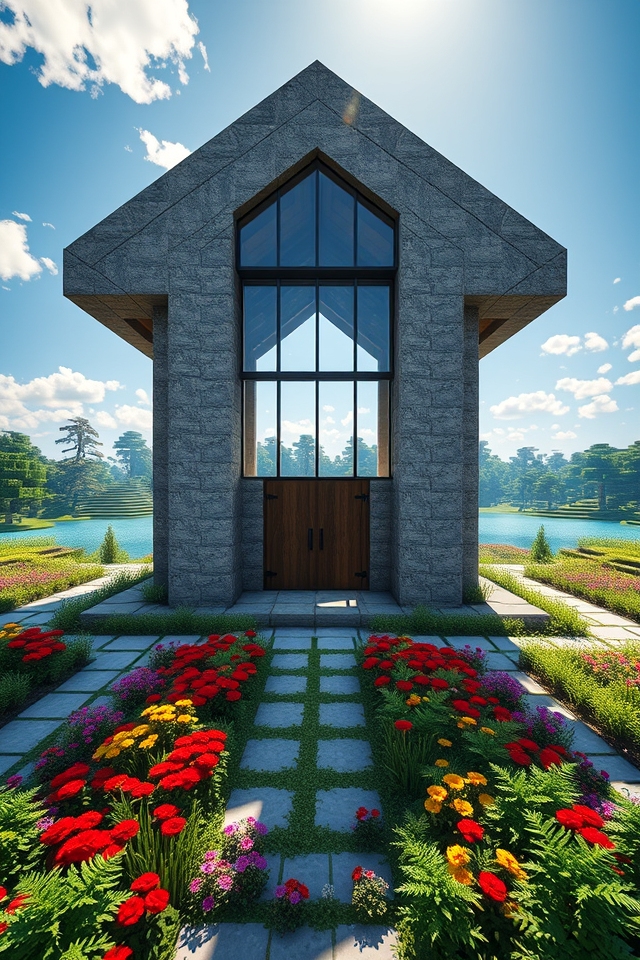 elegant geometric garden pavilion