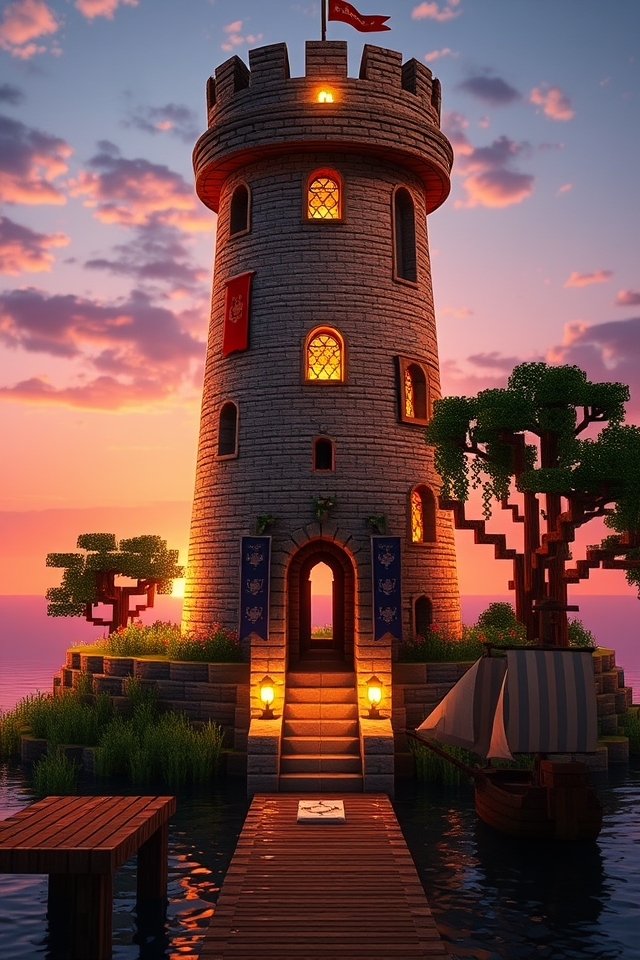 elegant medieval lighthouse design