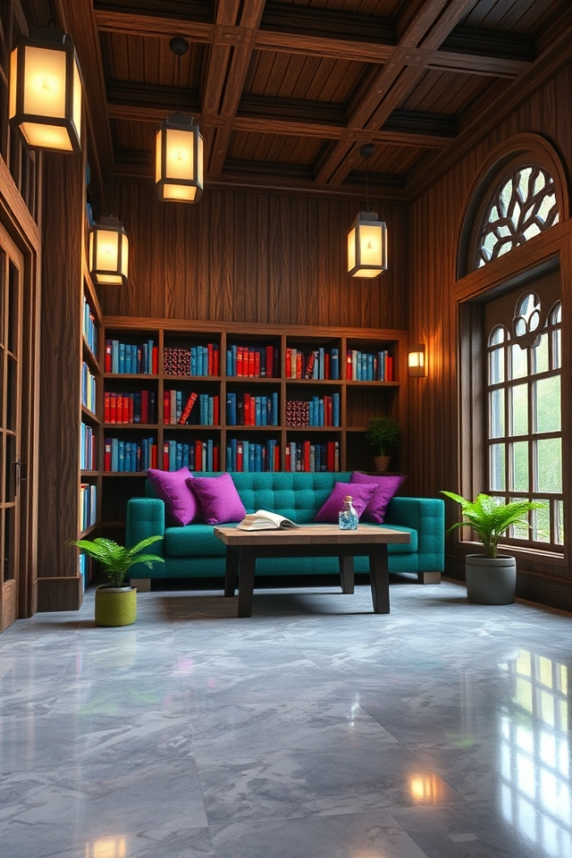 elegant minecraft reading corner