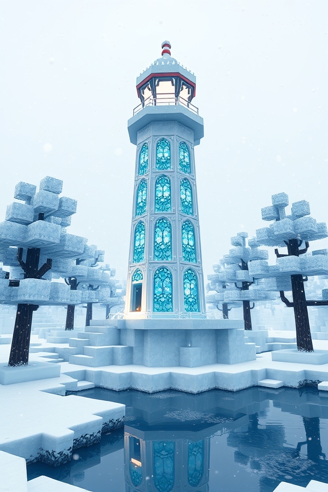 enchanting icy beacon lighthouse