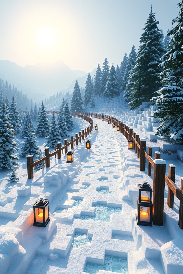enchanting snowy ice pathways