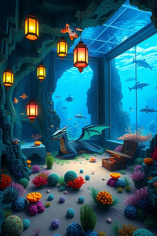 enchanting underwater dragon lair