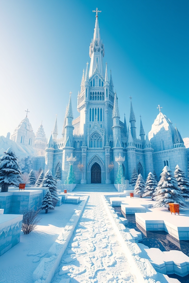 enchanting winter wonderland fortress