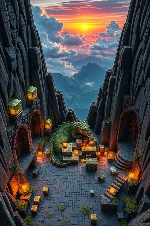 fantasy treasure dragon lair