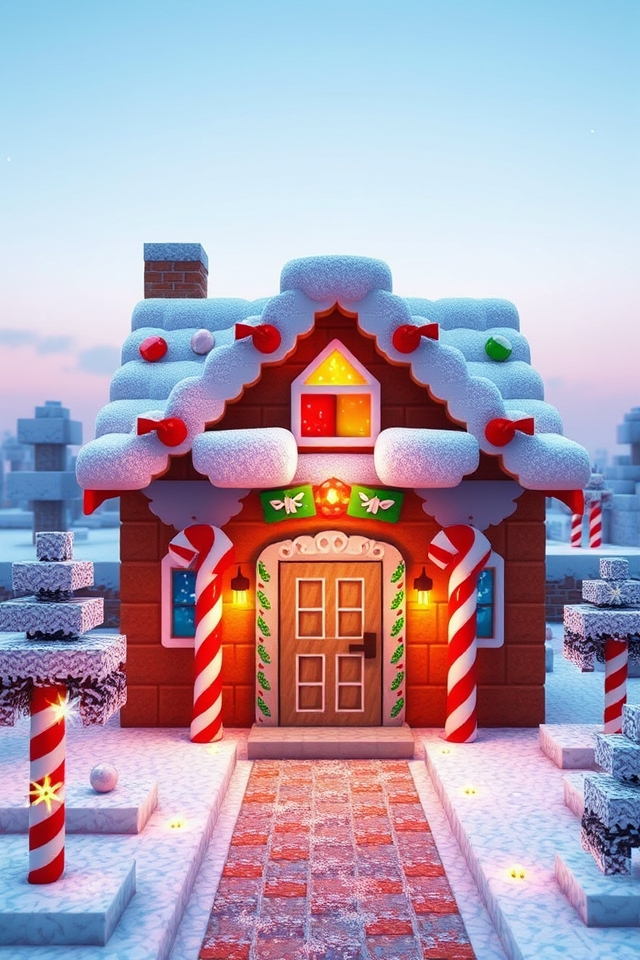 festive minecraft gingerbread house