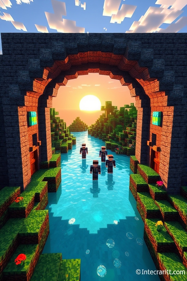 floating translucent water archway