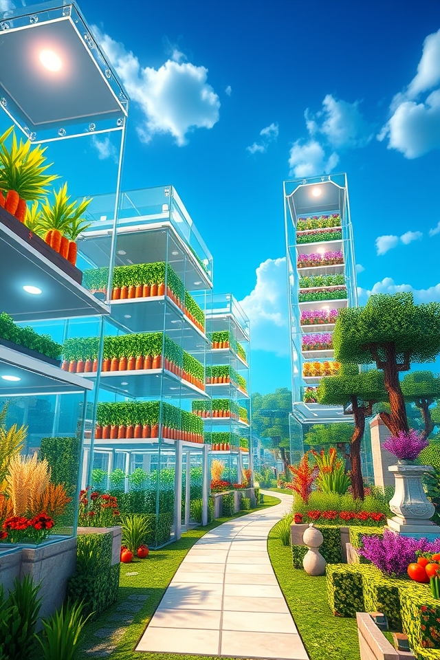 futuristic automated hydroponic farming
