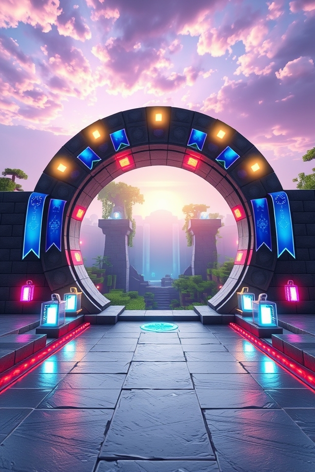 futuristic glowing portal design