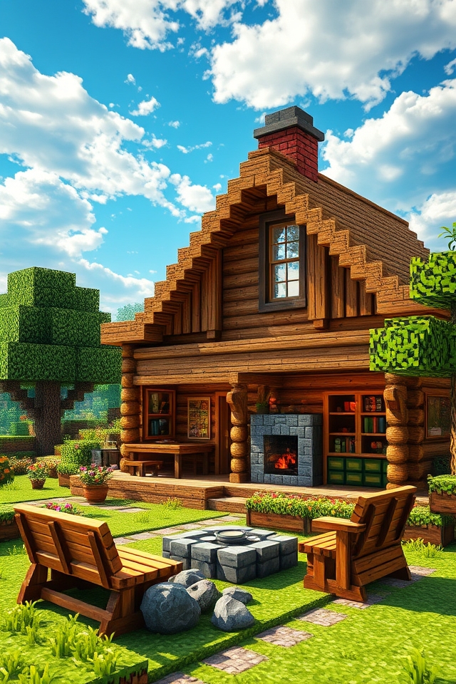 inviting rustic oak retreat