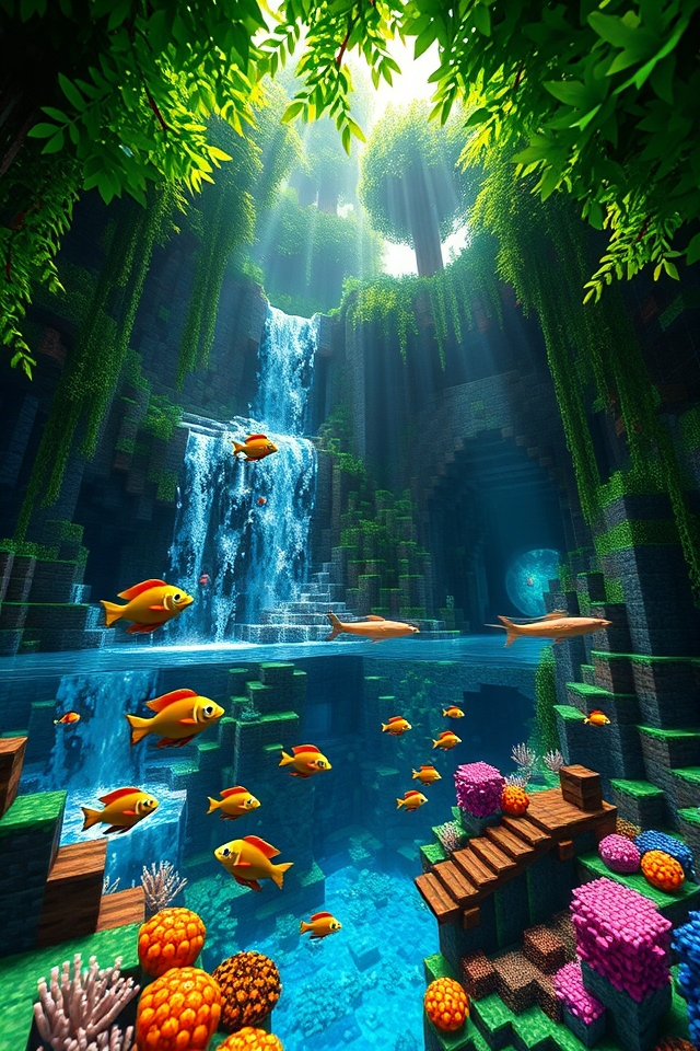 jungle themed aquatic sanctuary creation