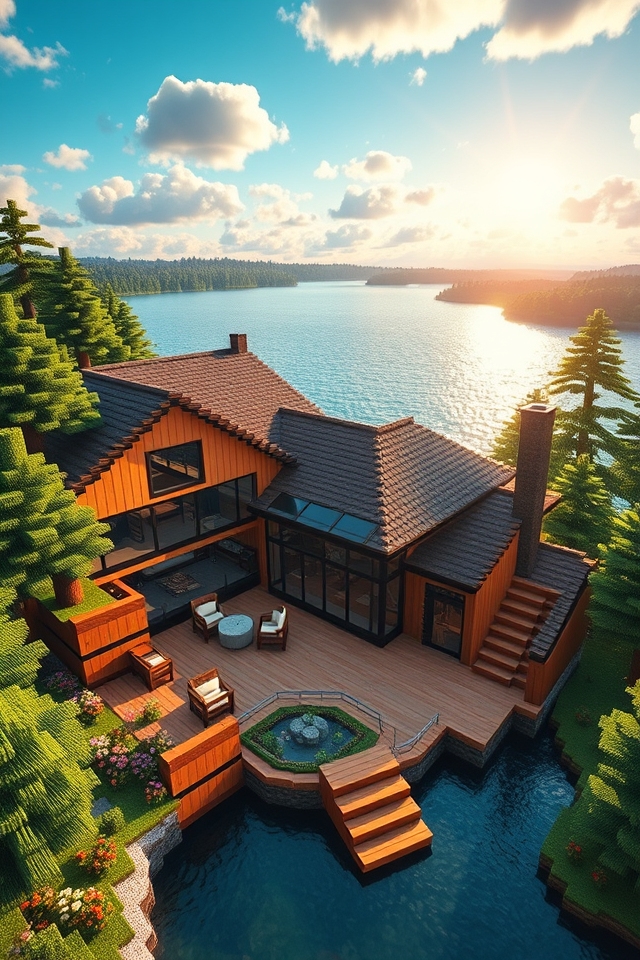 lakeside home with spacious design