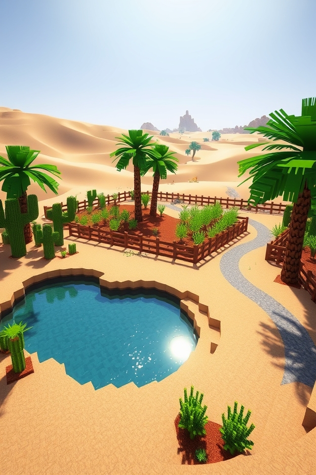 lush oasis in desert