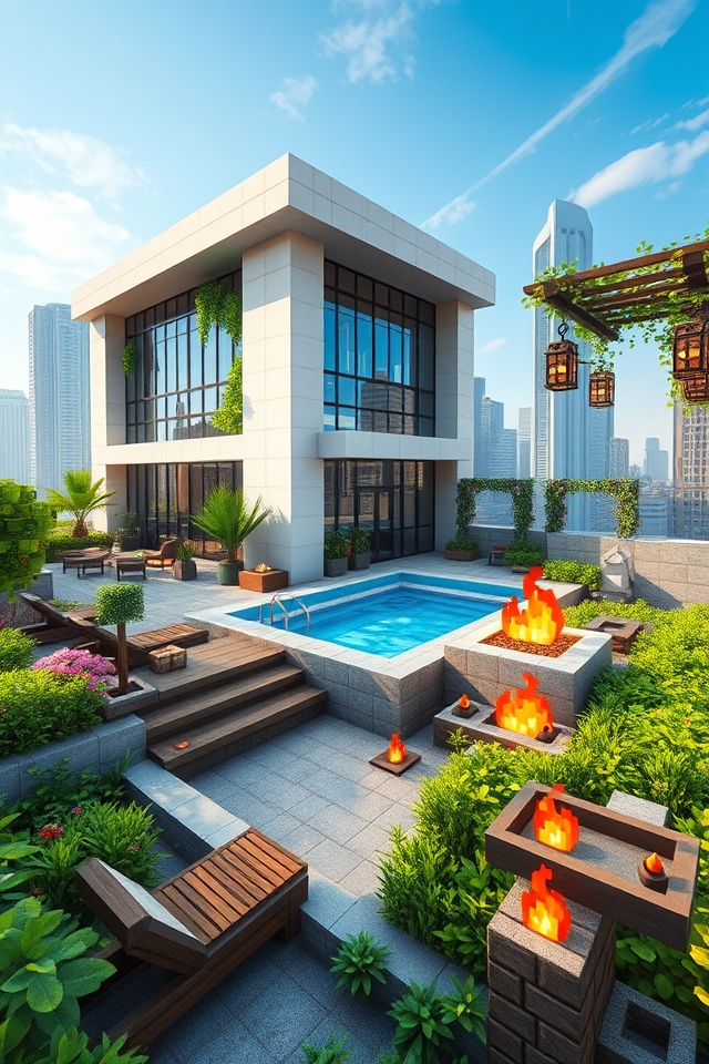 luxurious rooftop garden oasis