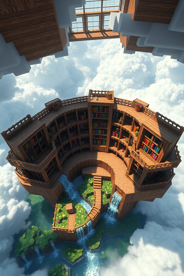 magical floating library retreat