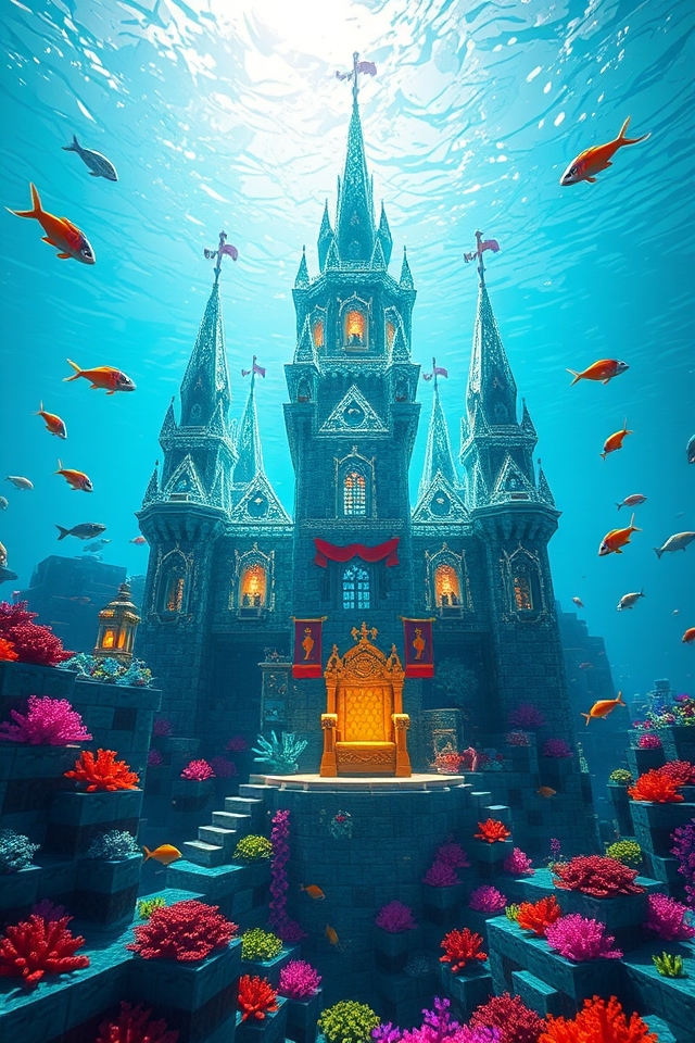 majestic underwater castle design