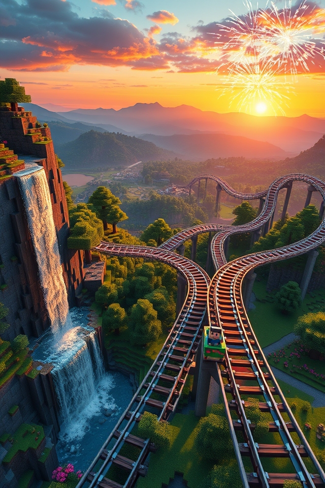 massive minecraft roller coaster