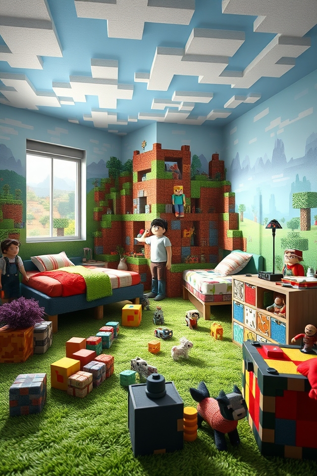 minecraft themed children s room decor