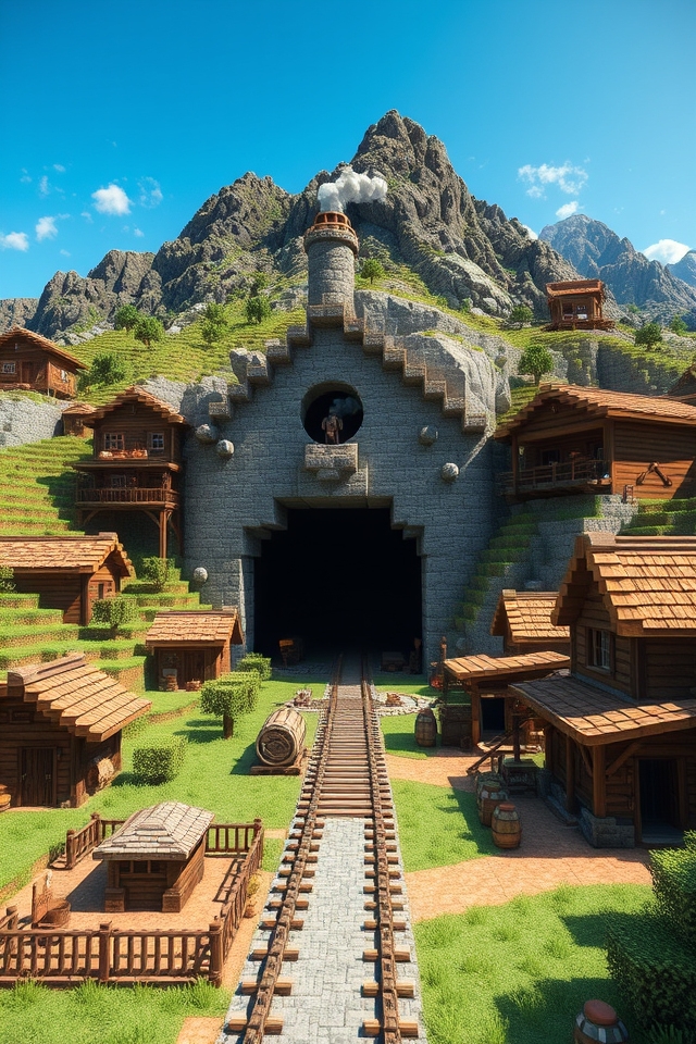 mining town with entrance
